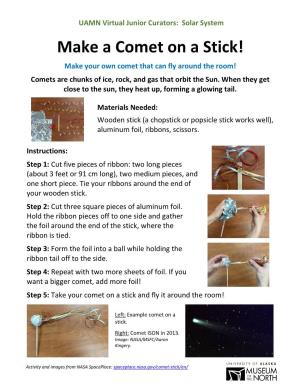 Make a Comet on a Stick Activity