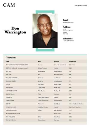 Don Warrington W1D 6LD