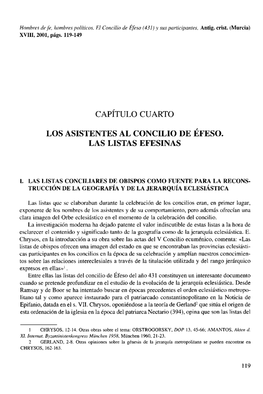 Los Asistentes Al Concilio De Éfeso. Las Listas Efesinas