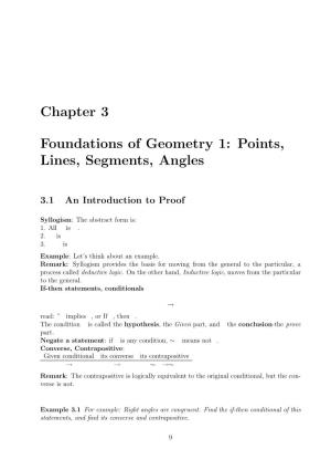 Chapter 3 Foundations of Geometry 1: Points, Lines, Segments, Angles