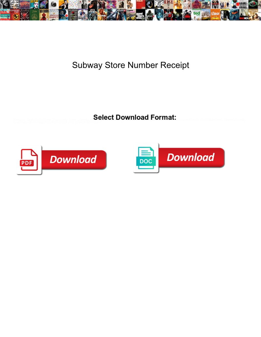 Subway Store Number Receipt