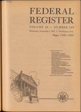 Federal Register Volume 30 • Number 169