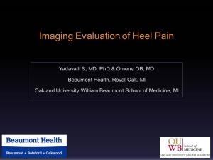 Imaging Evaluation of Heel Pain