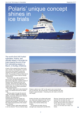 Polaris' Unique Concept Shines in Ice Trials