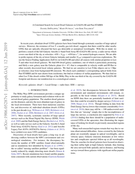 Arxiv:1906.05287V1 [Astro-Ph.GA] 12 Jun 2019 Legacy Fast ALFA (ALFALFA) Survey (Adams Et Al