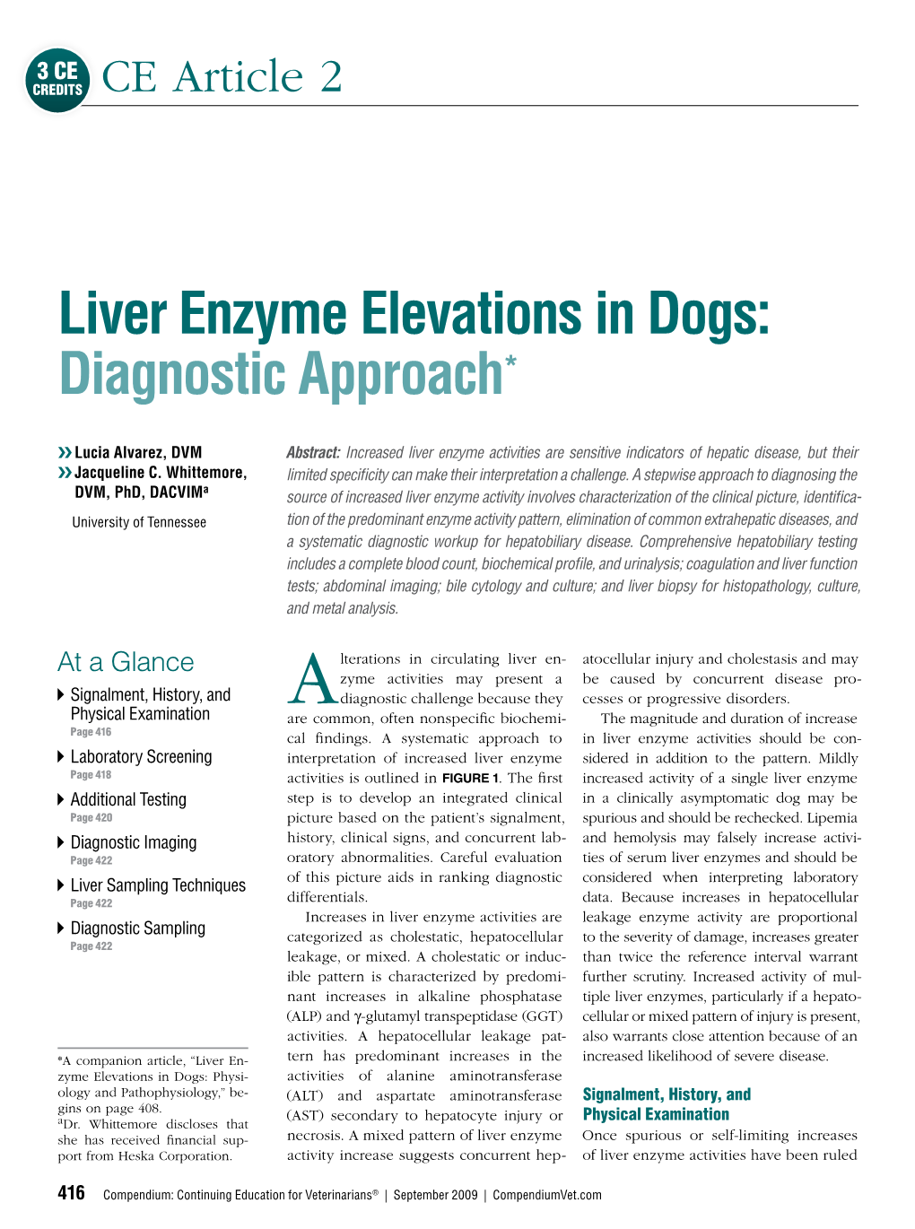 Liver Enzyme Elevations in Dogs: Diagnostic Approach*