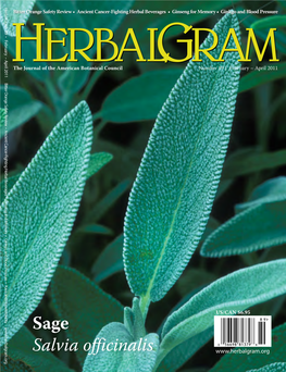 Sage Salvia Officinalis 2011 Herbalgram 89 | 1 Harvesting Chamomile Flowers on the Pharm Farm