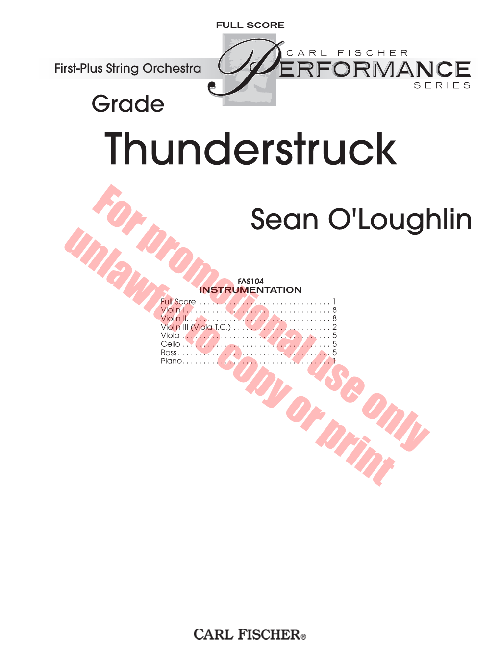 Thunderstruck for Sean O'loughlin Unlawfulpromotional