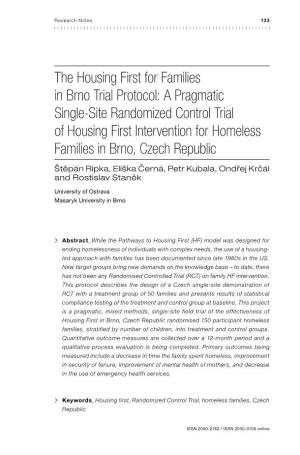 The Housing First for Families in Brno Trial Protocol