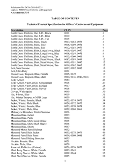 Attachment J.10 1 TABLE of CONTENTS Technical Product