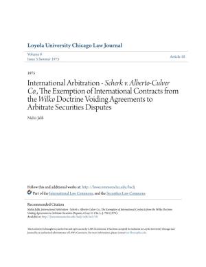 International Arbitration - Scherk V