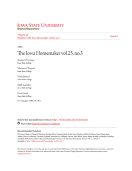 The Iowa Homemaker Vol.25, No.3