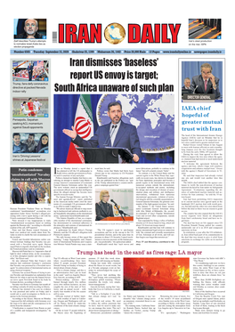 Iran Dismisses 'Baseless'