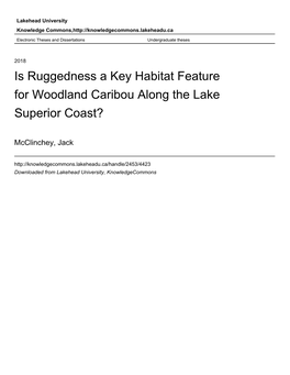 Is Ruggedness a Key Habitat Feature for Woodland Caribou Along the Lake Superior Coast?