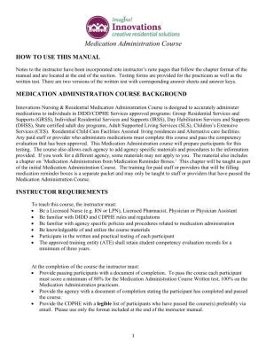 Medication Administration Manual