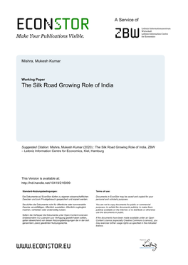 The Silk Road Growing Role of India