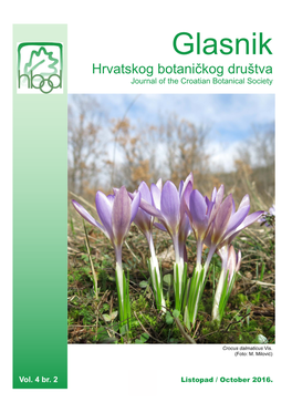 Glasnik Hrvatskog Botaničkog Društva 4(2) 2016
