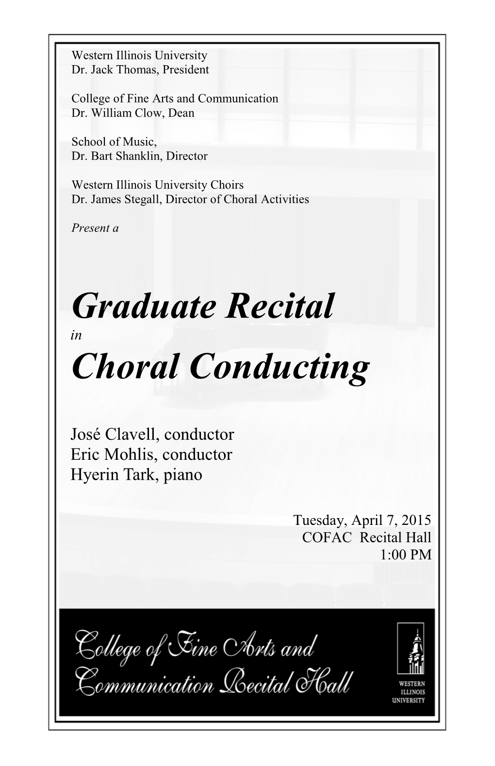 Graduate Recital Choral Conducting