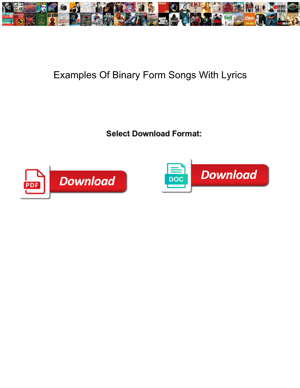 Examples Of Binary Form Songs With Lyrics DocsLib