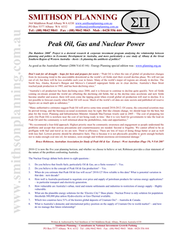 Peak Oil Gas & Nuclear Power