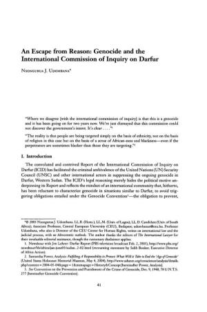 An Escape from Reason: Genocide and the International Commission of Inquiry on Darfur