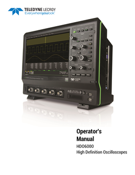 HDO6000 Operator's Manual