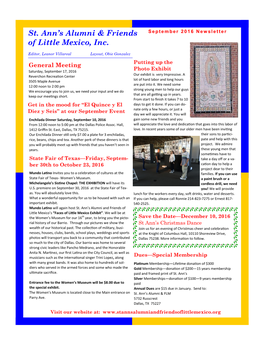 St. Ann's Alumni & Friends of Little Mexico, Inc
