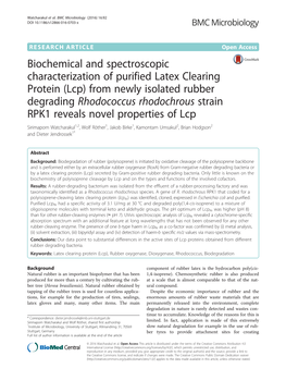 (Lcp) from Newly Isolated Rubber Degrading