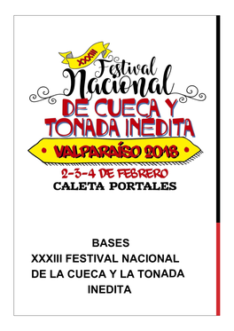 Bases Xxxiii Festival Nacional De La Cueca Y La Tonada