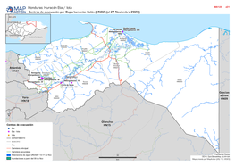Honduras: Huracán Eta / Iota MA129 V01 Centros De Evacuación Por Departamento: Colón (HN02) (El 27 Noviembre 2020)