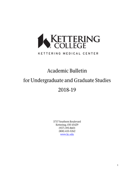 Academic Bulletin for Undergraduate and Graduate Studies 2018-19