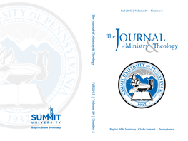 The Journal of Ministry & Theology Ministry of the Journal