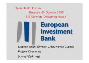 EIB View on “Delivering Health”