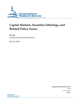 Capital Markets, Securities Offerings, and Related Policy Issues