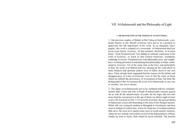 VII. Al-Suhrawardi and the Philosophy of Light