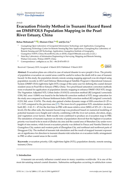 Evacuation Priority Method in Tsunami Hazard Based on DMSP/OLS Population Mapping in the Pearl River Estuary, China