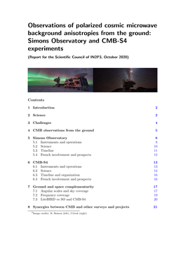Simons Observatory and CMB-S4 Experiments (Report for the Scientiﬁc Council of IN2P3, October 2020)