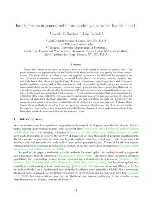 Fast Inference in Generalized Linear Models Via Expected Log-Likelihoods
