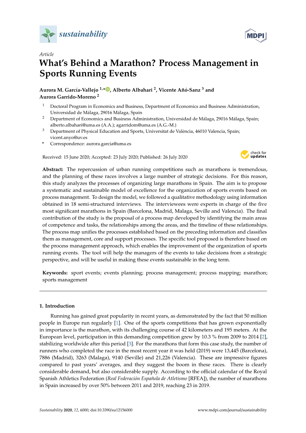 What's Behind a Marathon? Process Management in Sports Running