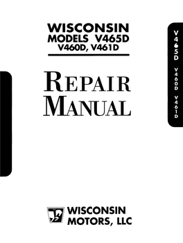Wisconsin V460D, V461D, V465D Repair Manual