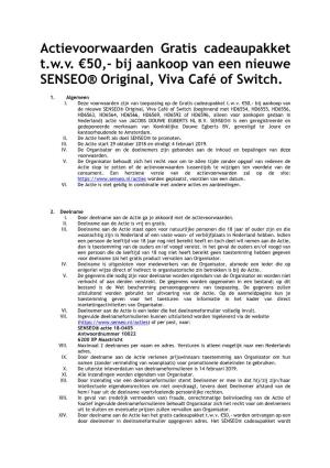 Bij Aankoop Van Een Nieuwe SENSEO® Original, Viva Café of Switch