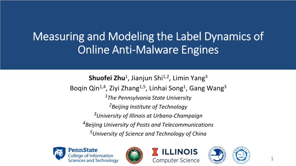 Measuring and Modeling the Label Dynamics of Online Anti-Malware Engines