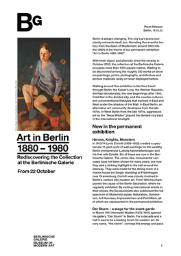 Art in Berlin 1880 – 1980