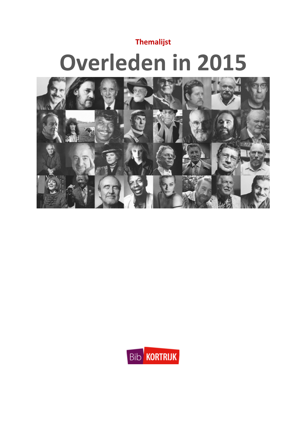 Themalijst Overleden in 2015