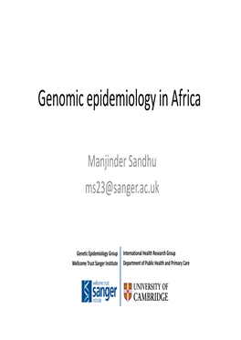 Genomic Epidemiology in Africa
