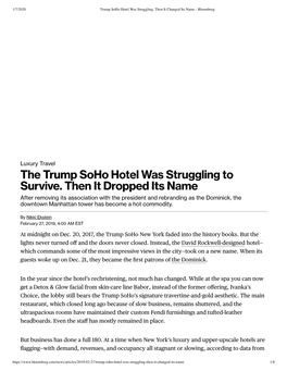 The Trump Soho Hotel Was Struggling to Survive. Then It Dropped Its Name