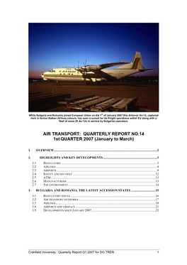 AIR TRANSPORT: QUARTERLY REPORT NO.14 1St QUARTER 2007 (January to March)