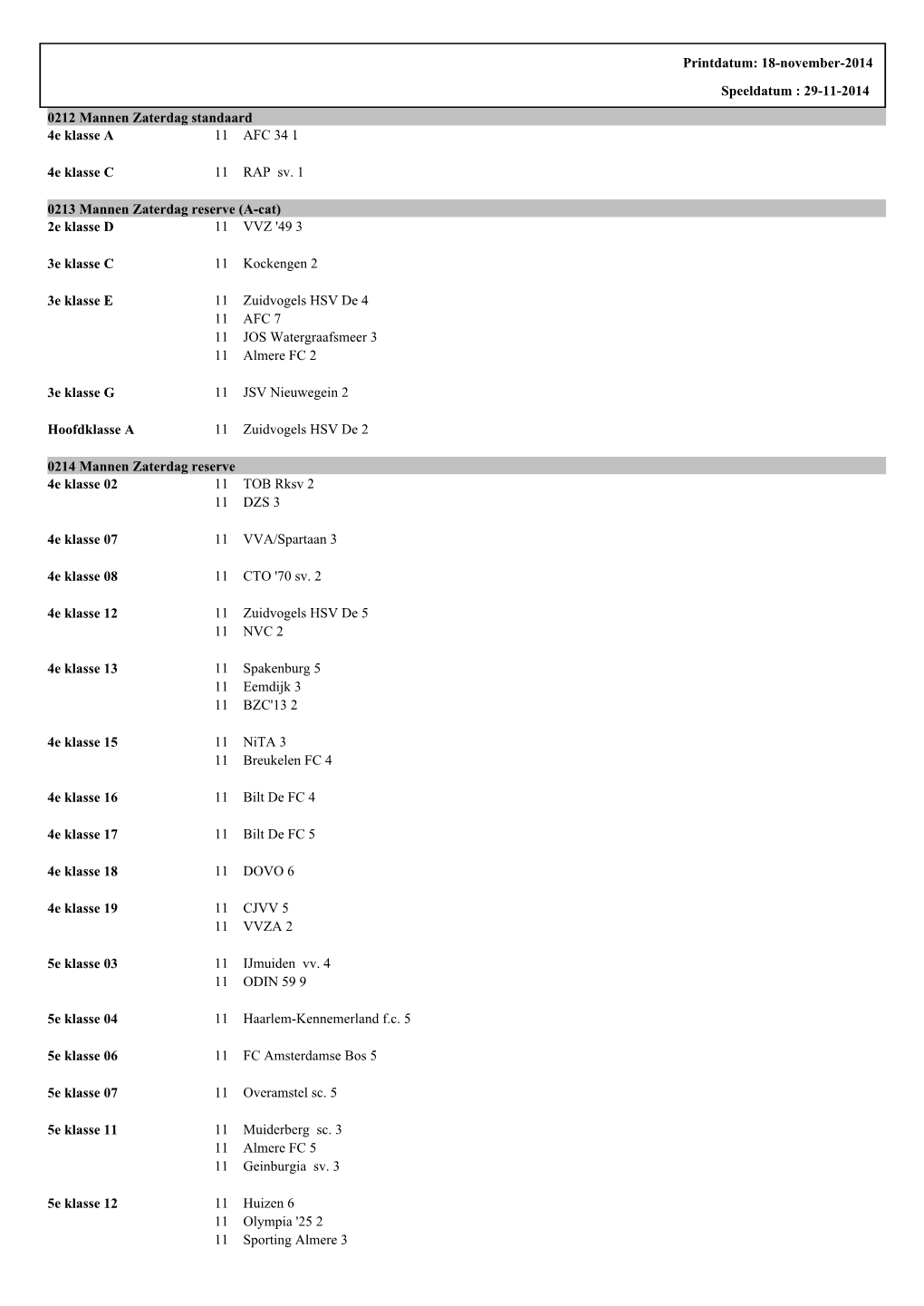 18-November-2014 0212 0212 Mannen Zaterdag Standaard AFC