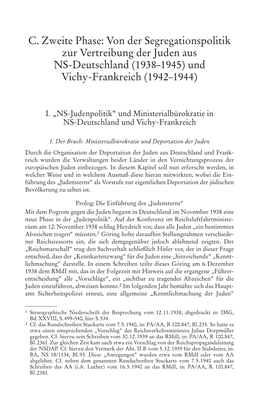 C. Zweite Phase: Von Der Segregationspolitik Zur Vertreibung Der Juden Aus NS-Deutschland (1938–1945) Und Vichy-Frankreich (1942–1944)