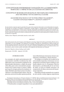 Conceptos De Enfermedad Y Sanación En La Cosmovisión Mapuche E Impacto De La Cultura Occidental